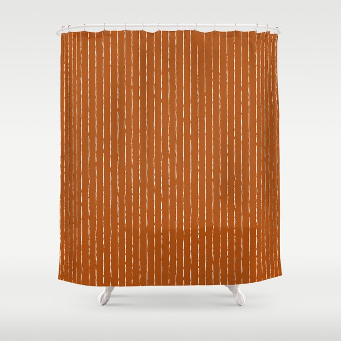 Lines II (Rust) Shower Curtain Gallery Image 1