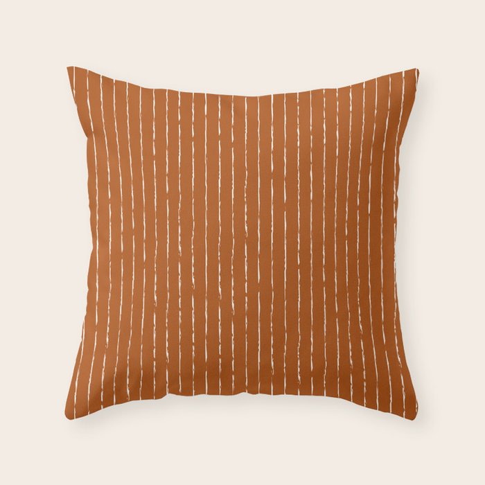 Lines II (Rust) Throw Pillow Gallery Image 1