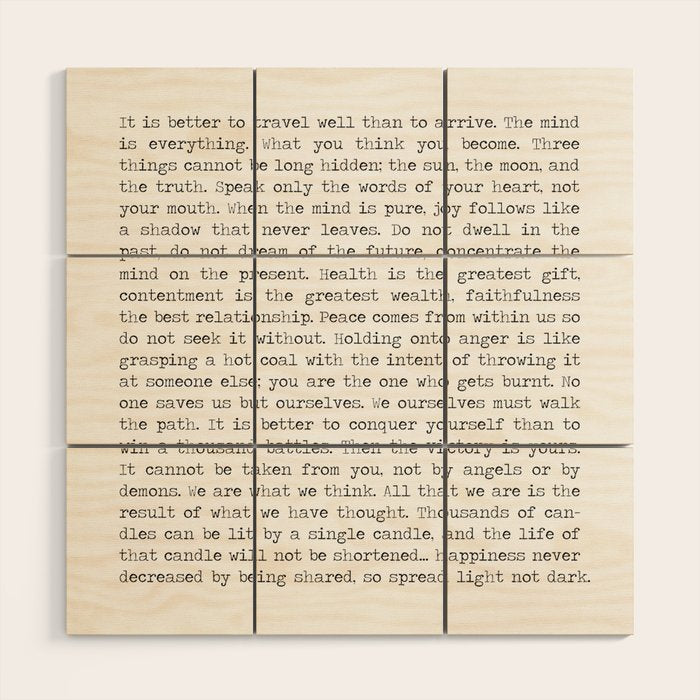 The Wisdom of Buddha Wood Wall Art Gallery Image 1