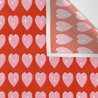 Love Hearts - pink hearts on red Wall Tapestry Gallery Image 3
