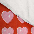 Love Hearts - pink hearts on red Comforter Gallery Image 4