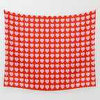 Love Hearts - pink hearts on red Wall Tapestry Gallery Image 4