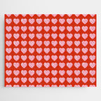 Love Hearts - pink hearts on red Jigsaw Puzzle Gallery Image 1
