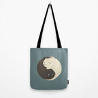 Hidden cat 9 blue yin yang kitty hug Tote Bag Gallery Image 2