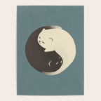 Hidden cat 9 blue yin yang kitty hug Poster Gallery Image 4