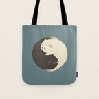 Hidden cat 9 blue yin yang kitty hug Tote Bag Gallery Image 1