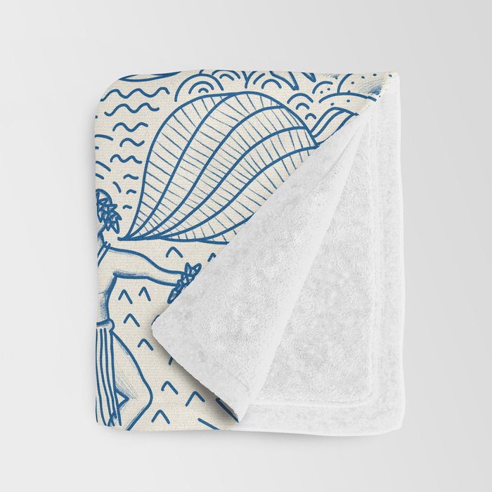 Hawaiian Toile Throw Blanket Gallery Image 3