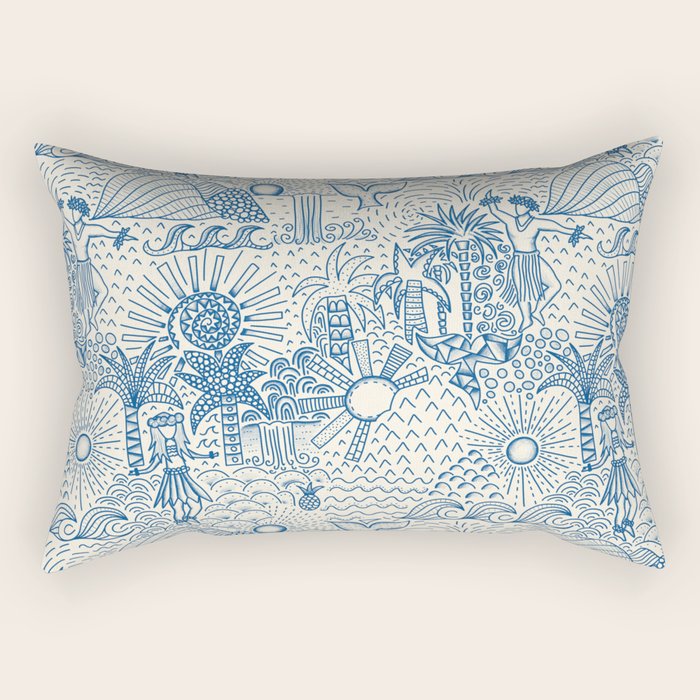 Hawaiian Toile Rectangular Pillow Gallery Image 1