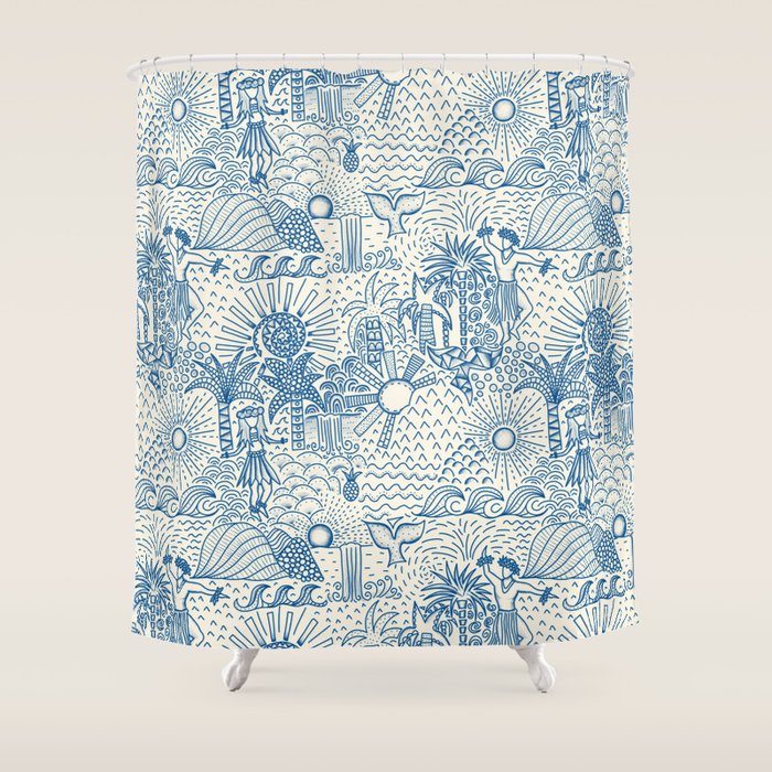 Hawaiian Toile Shower Curtain Gallery Image 1