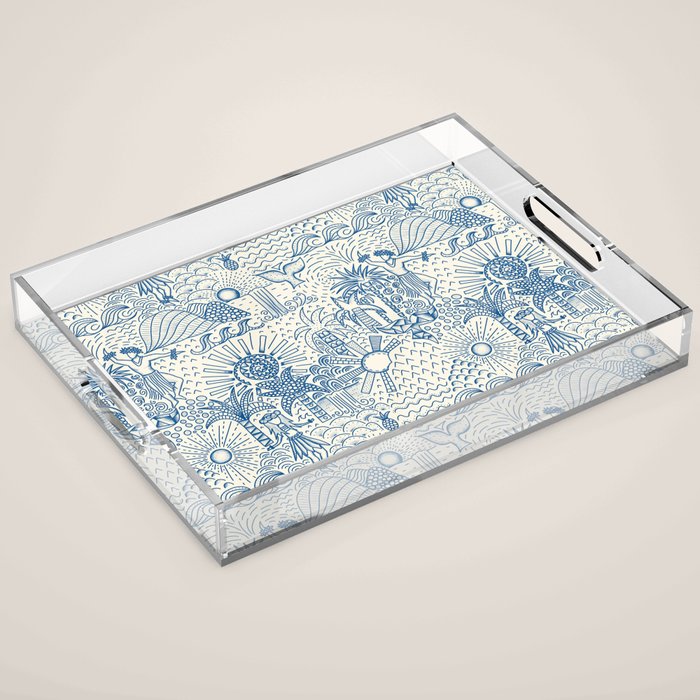 Hawaiian Toile Acrylic Tray Gallery Image 1