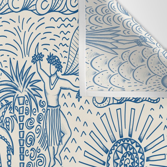 Hawaiian Toile Wall Tapestry Gallery Image 3