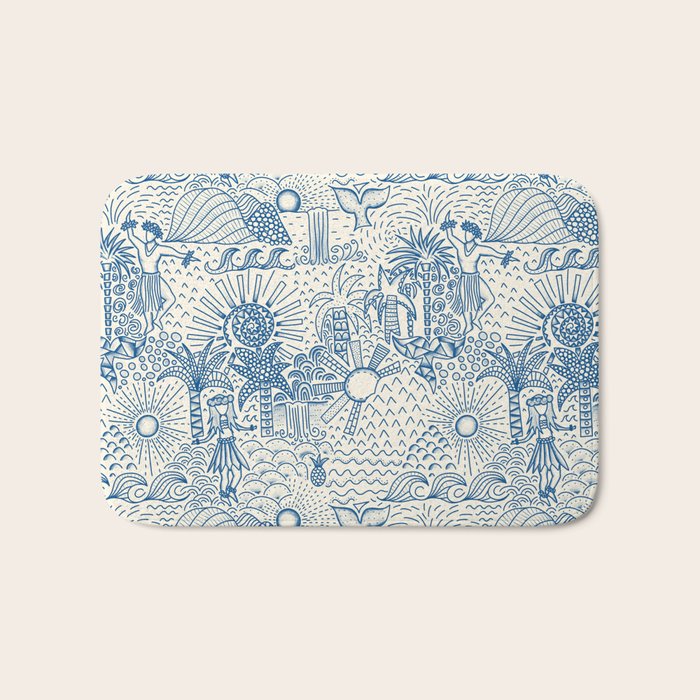 Hawaiian Toile Bath Mat Gallery Image 1
