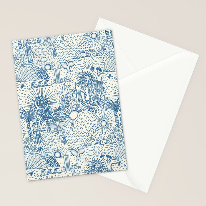Hawaiian Toile Stationery Card Gallery Image 2