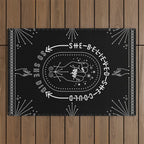 She Believed She Could So She Did - White Ink on Black Outdoor Rug Gallery Image 1