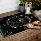 She Believed She Could So She Did - White Ink on Black Outdoor Rug Gallery Image 2