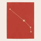 Aries Zodiac Star Constellation Line Art Red Poster Gallery Image 4