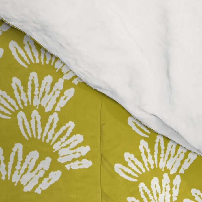Modern Botanical in Cream on Chartreuse Comforter Gallery Image 4