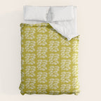 Modern Botanical in Cream on Chartreuse Comforter Gallery Image 6