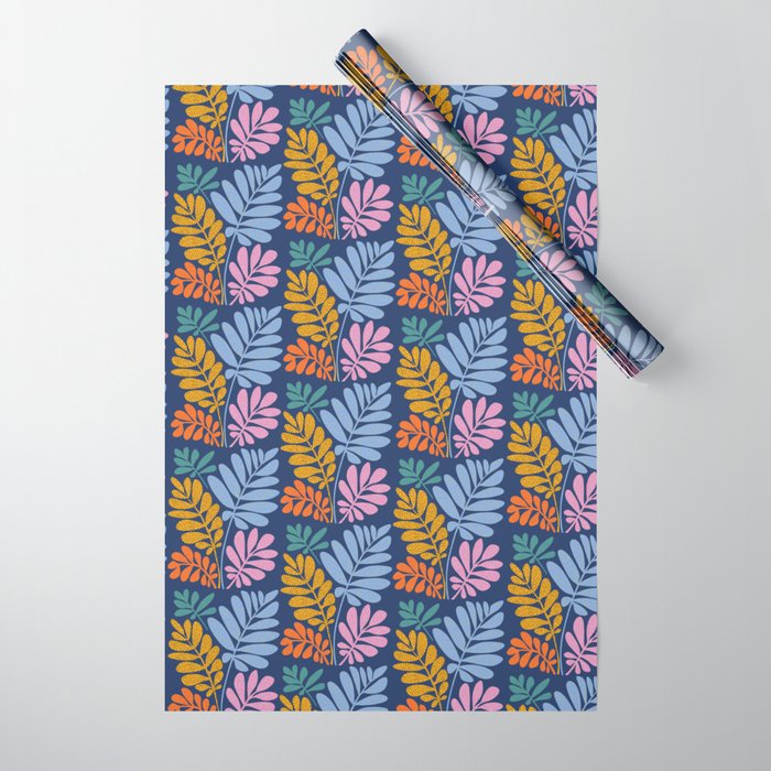 Tropical Bright Night Pattern Wrapping Paper Gallery Image 1