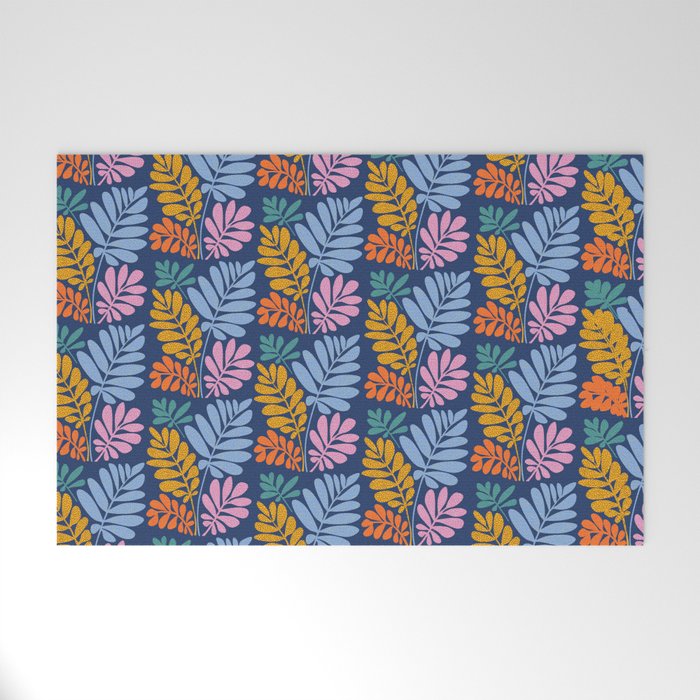 Tropical Bright Night Pattern Welcome Mat Gallery Image 1