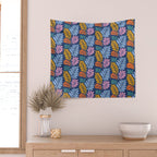 Tropical Bright Night Pattern Wall Tapestry Gallery Image 2