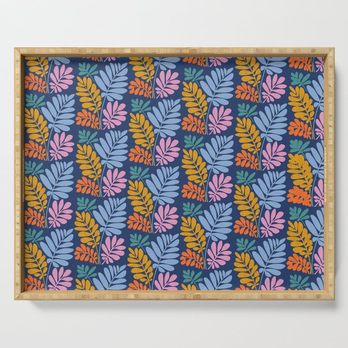 Tropical Bright Night Pattern Serving Tray Gallery Image 1