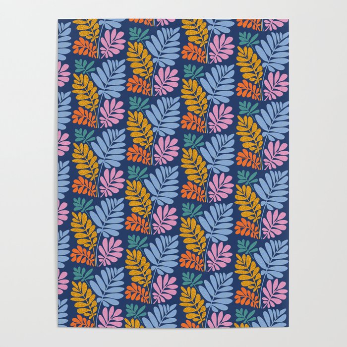 Tropical Bright Night Pattern Poster Gallery Image 4