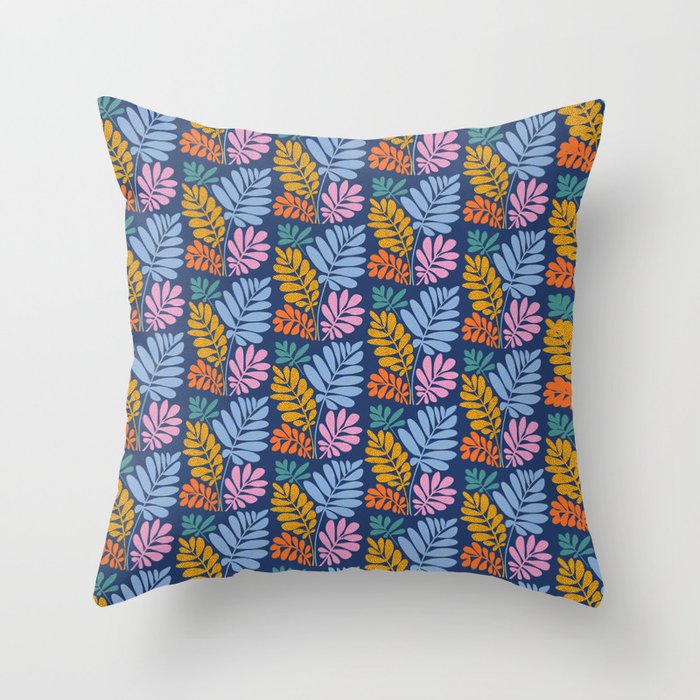 Tropical Bright Night Pattern Throw Pillow Gallery Image 1