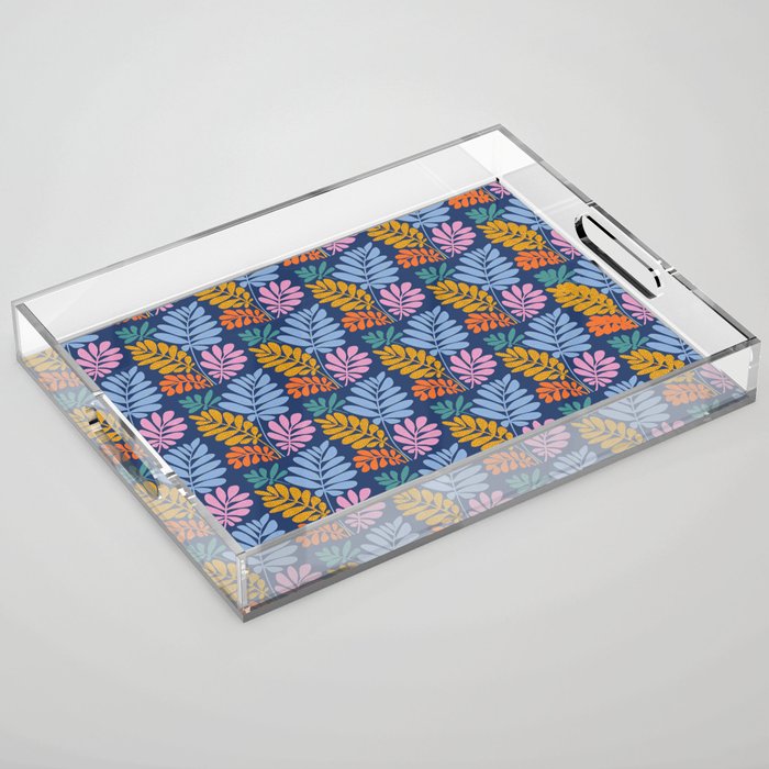 Tropical Bright Night Pattern Acrylic Tray Gallery Image 1