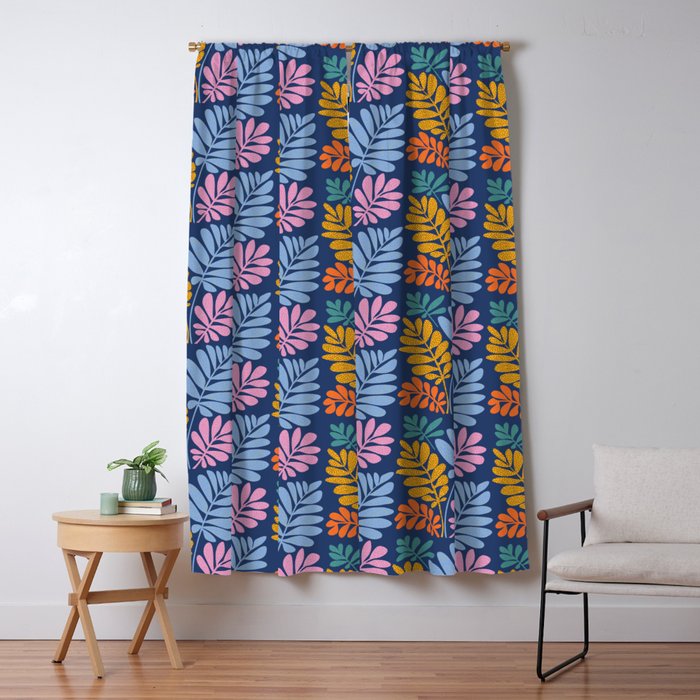 Tropical Bright Night Pattern Window Curtain Gallery Image 1