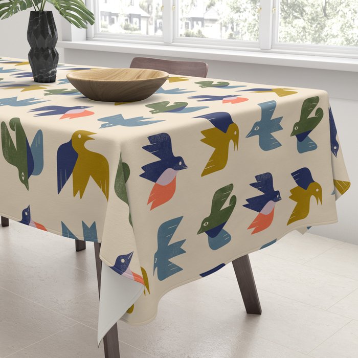 Four Birds Grid Tablecloth Gallery Image 3