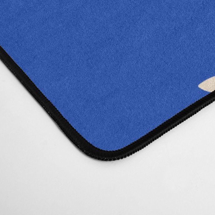 Maldives Abstract Botanical Pattern in Bright Blue and Cream Desk Mat Gallery Image 4