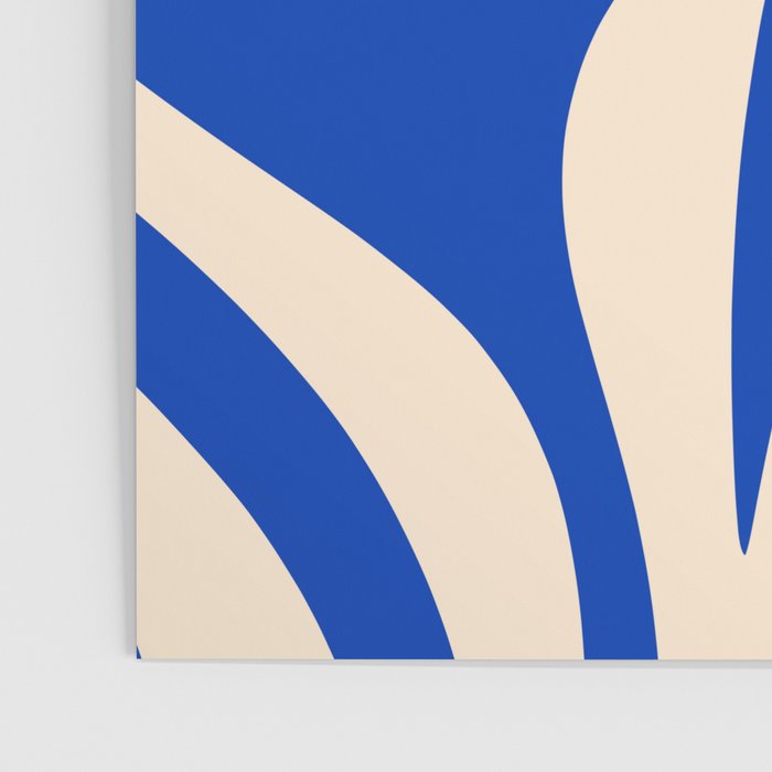 Maldives Abstract Botanical Pattern in Bright Blue and Cream Poster Gallery Image 3