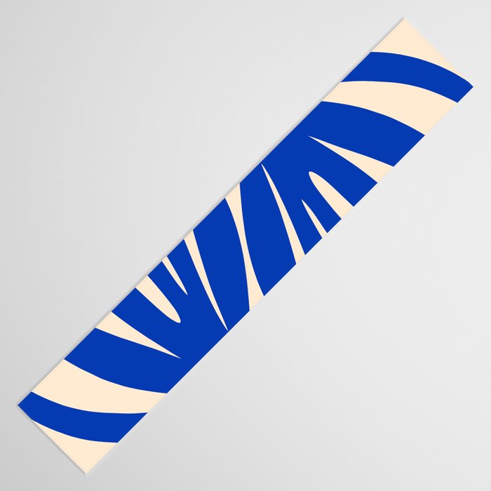 Maldives Abstract Botanical Pattern in Bright Blue and Cream Table Runner Gallery Image 3