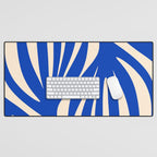 Maldives Abstract Botanical Pattern in Bright Blue and Cream Desk Mat Gallery Image 1