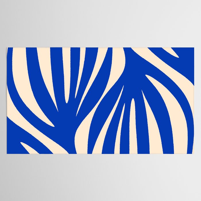 Maldives Abstract Botanical Pattern in Bright Blue and Cream Tablecloth Gallery Image 2