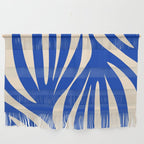 Maldives Abstract Botanical Pattern in Bright Blue and Cream Wall Hanging Gallery Image 1