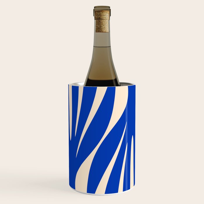 Maldives Abstract Botanical Pattern in Bright Blue and Cream Wine Chiller Gallery Image 1