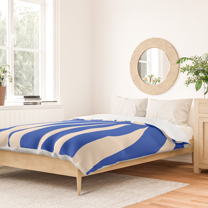 Maldives Abstract Botanical Pattern in Bright Blue and Cream Duvet Cover Gallery Image 2