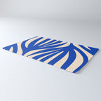 Maldives Abstract Botanical Pattern in Bright Blue and Cream Rug Gallery Image 3