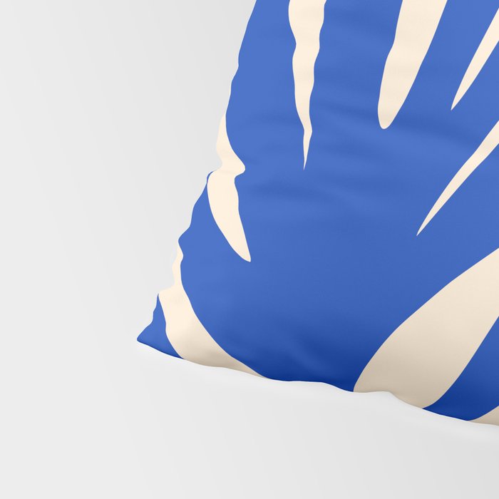 Maldives Abstract Botanical Pattern in Bright Blue and Cream Pillow Sham Gallery Image 4