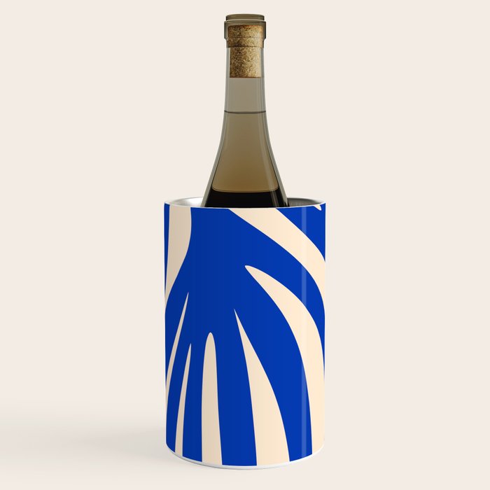 Maldives Abstract Botanical Pattern in Bright Blue and Cream Wine Chiller Gallery Image 3