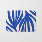 Maldives Abstract Botanical Pattern in Bright Blue and Cream Bath Mat Gallery Image 1