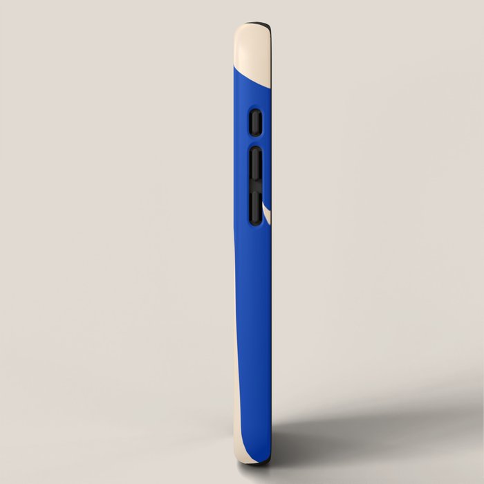 Maldives Abstract Botanical Pattern in Bright Blue and Cream iPhone Case Gallery Image 2