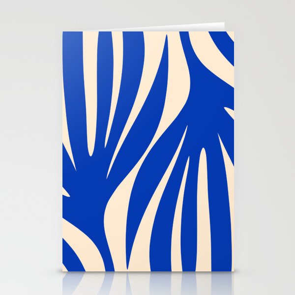 Maldives Abstract Botanical Pattern in Bright Blue and Cream Stationery Card Gallery Image 1