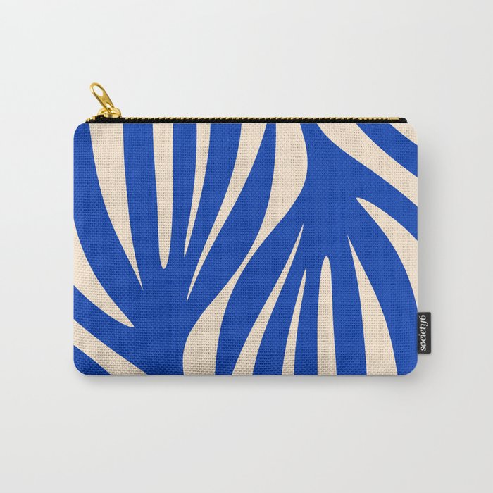 Maldives Abstract Botanical Pattern in Bright Blue and Cream Carry All Pouch Gallery Image 1