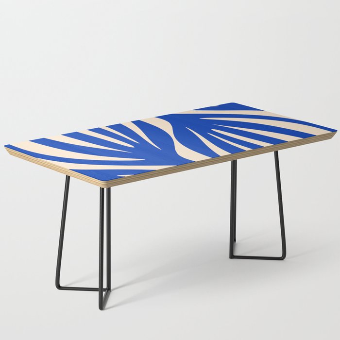 Maldives Abstract Botanical Pattern in Bright Blue and Cream Coffee Table Gallery Image 1