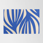 Maldives Abstract Botanical Pattern in Bright Blue and Cream Rug Gallery Image 2