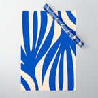 Maldives Abstract Botanical Pattern in Bright Blue and Cream Wrapping Paper Gallery Image 1