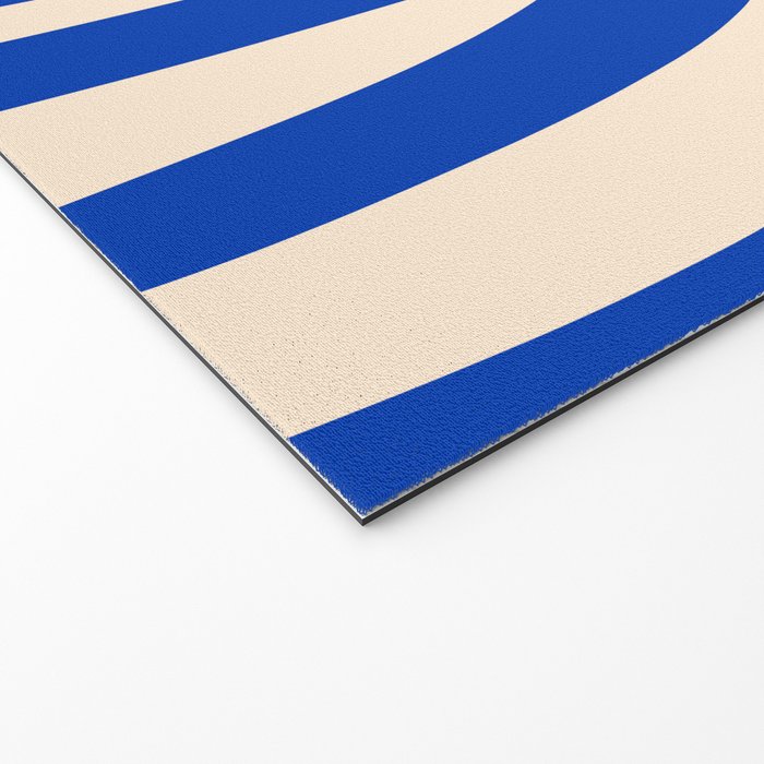 Maldives Abstract Botanical Pattern in Bright Blue and Cream Welcome Mat Gallery Image 2